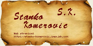 Stanko Komerović vizit kartica